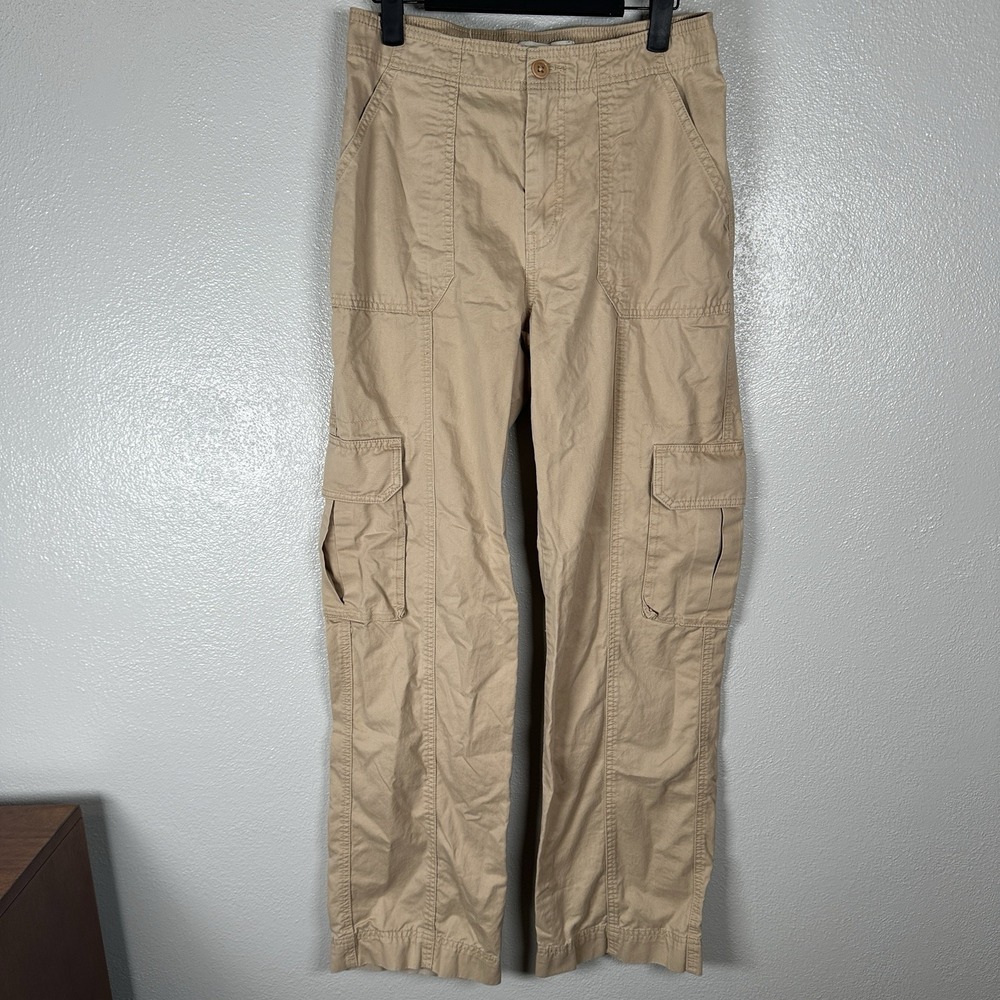 Abercrombie & Fitch Cargo Pants Womens 27/4Long Khaki Tan Utility Straight Leg